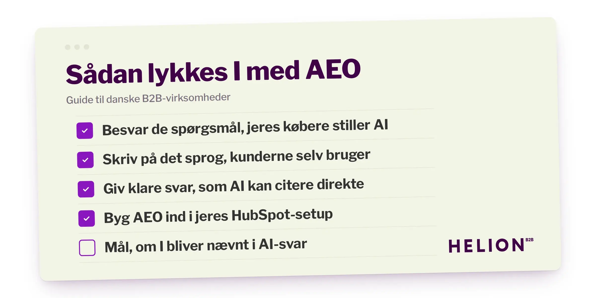 AEO guide til danske B2B virksomheder
